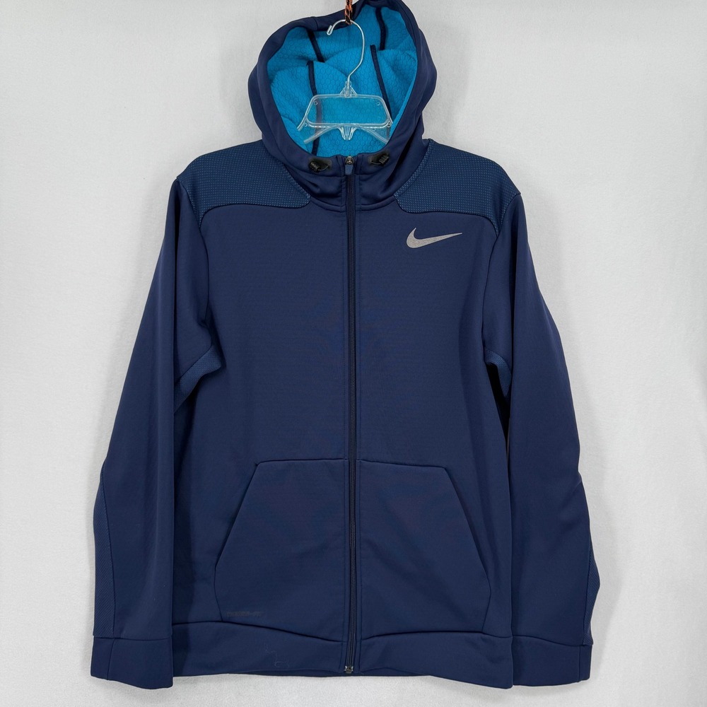 Nike Therma-FIT Full Zip Hoodie Mens Medium Navy‎ Blue 644313-410 Jacket